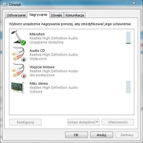 Skype i miks stereo w Windows 7